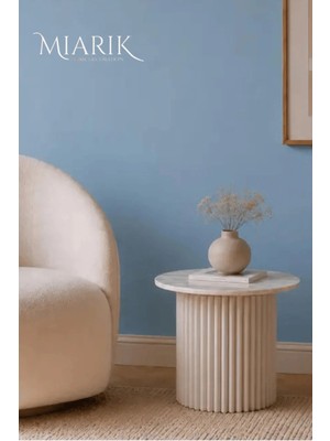Miarik Design Gerçek Mermer Yan Sehpa 45 Çap
