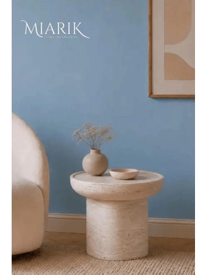 Miarik Design Traverten Mermer Srapıs Yan Sehpa , Masa , Orta Sehpa , Zigon