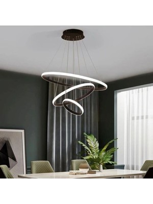 UltraMint Siyah 3'lü Günışığı Ledli Avize, Modern ve Şık Tasarım
