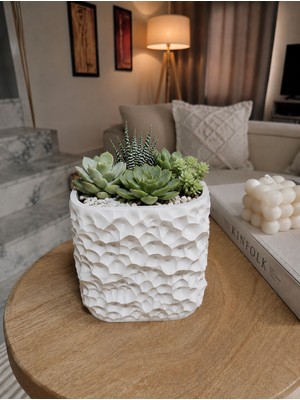 Triora Design LastRock Model: Modern Ev Dekorasyon Saksı 15cm yükseklik x 17,5cm genişlik 3D Tasarım PLA