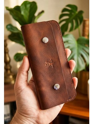 Oh Deer Leather Hakiki Deri Uzun Cüzdan – Ön Nakit Para Gözü & Arka Kartlık - Kahverengi