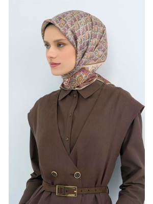 Armine Twill Ipek Eşarp Pudra, Pembe