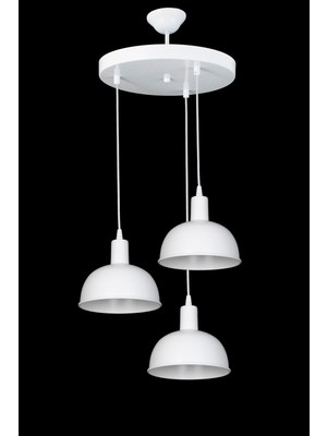 UltraMint Prag Modern 3'lü Beyaz Avize, Çocuk Odası, Cafe, Salon ve Mutfak Için