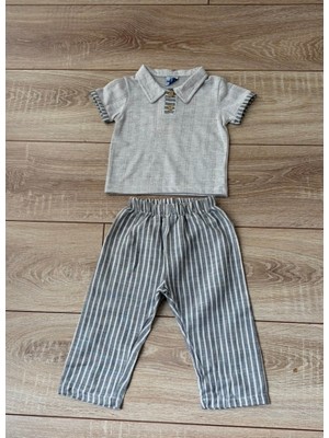 Simya Bebe - 2'li Takım. Keten Gömlek ve Pantolon - Erkek