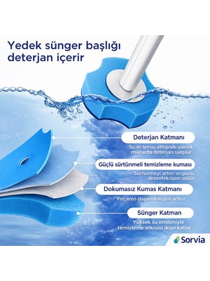 Sorvia Yedek Sünger Kartuş 6 Adet Deterjanlı Yapı ile Hijyenik Temizlik İçin Uyumlu