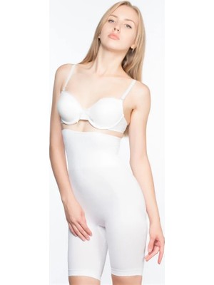 Ang Butik Closet Beyaz Mı Emay 2074 Yüksek Bel Desenli Double Uzun Paça Korse