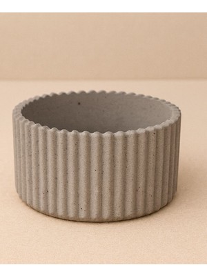 Sorvia Dalgalı Minimalist Saksı Tabak-Stand Taş Tozu Dekoratif Pinterest Handmade (%100 Doğal Taş Tozu)