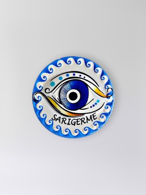 Mundy Sarıgerme Temalı Polyester Kabartmalı Nazar Magnet  Çap: 7 cm – Dekoratif Hediyelik Buzdolabı Süsü  (KOD:1229)