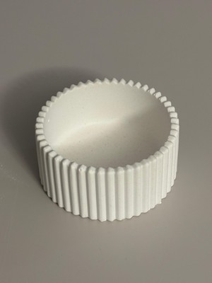 Sorvia Dalgalı Minimalist Saksı Tabak-Stand Taş Tozu Dekoratif Pinterest Handmade (%100 Doğal Taş Tozu)