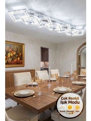 UltraMint Modern 7" Gümüş Yemek Masası, Çocuk Yatak Odası ve Avize Seti