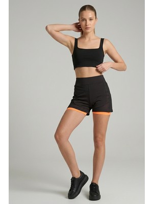 Maimoda Kadın File Detaylı Içten Taytlı Aktif Spor Şort