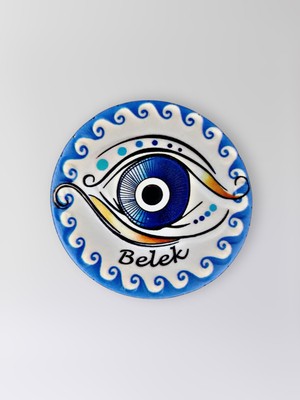 Mundy Belek Temalı Polyester Kabartmalı Nazar Magnet  Çap: 7 cm – Dekoratif Hediyelik Buzdolabı Süsü  (KOD:1235)