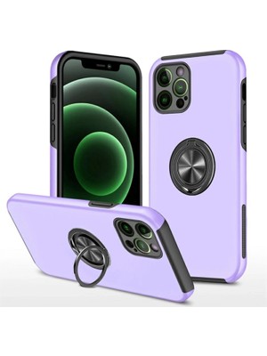 Zenvia Apple Iphone 12 Pro Max Kılıf Elit Yüzüklü Kapak - Mor