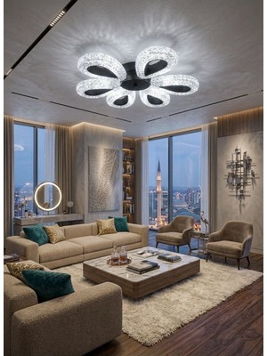 UltraMint Modern Siyah 6" Ledli Plafonyer, Salon, Mutfak, Çocuk ve Yatak Odası Için