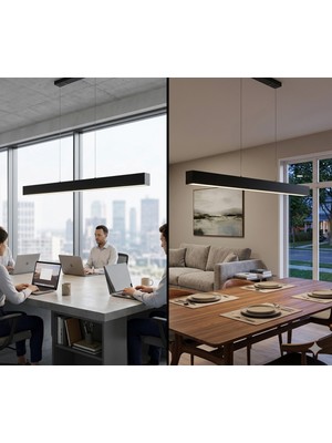 UltraMint 120CM Siyah Lineer LED Aydınlatma 3000K, Şık ve Modern Tasarım