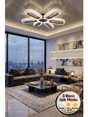 UltraMint Elips Model 6'lı Gümüş Ledli Modern Tavana Sıfır Avize