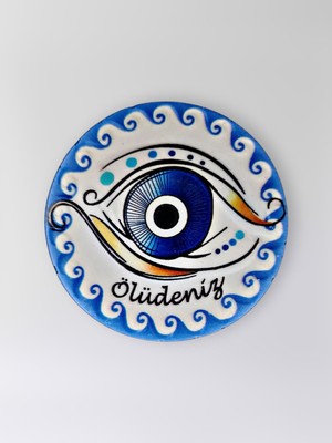 Mundy Ölüdeniz Temalı Polyester Kabartmalı Nazar Magnet  Çap: 7 cm – Dekoratif Hediyelik Buzdolabı Süsü  (KOD:1234)