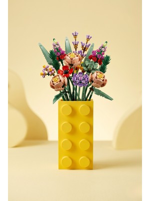 Craftopya Dekoratif Tuğla (Brick) Görünümlü Vazo - LEGO Botanik Serisi ve Yapay Çiçek Uyumlu Vazo