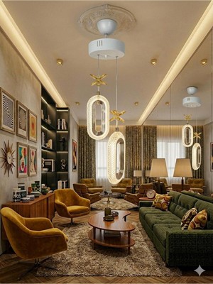 UltraMint Modern Oval LED Kristal Avize, Şık ve Zarif Aydınlatma Seçeneği
