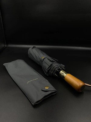 Bosile Fiber Şemsiye Çift Katlı Rüzgara Dayanıklı Ahşap Saplı
