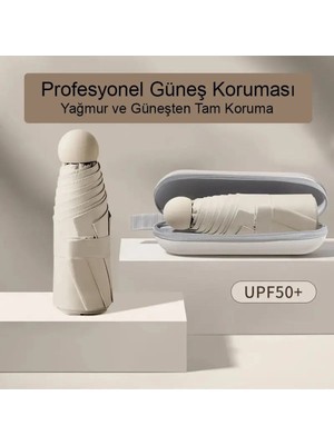 Bosile Özel Kılıflı Krem Şemsiye (Kapsül Şemsiye)
