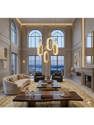 UltraMint Modern 4'lü Ledli Sarkıt Avize, Şık ve Enerji Tasarruflu Aydınlatma