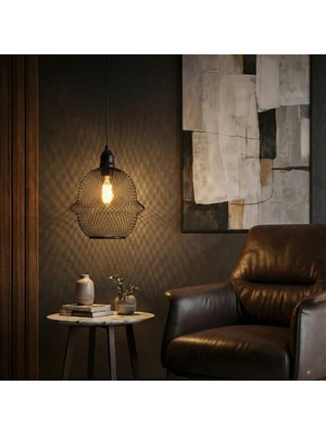 UltraMint Modern Siyah Kafes Sarkıt Avize E27 Duy, Mutfak, Salon, Yatak Odası Için