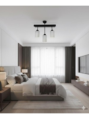 UltraMint Şık 3'lü Beyaz Camlı Modern Avize ile Oturma Odalarınıza Işık Katın