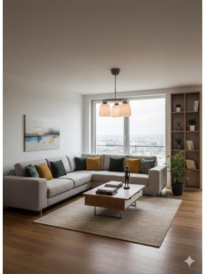 UltraMint Modern 3'lü Beyaz Camlı Gri Avize, Şık ve Şık Tasarım, Parlak Aydınlatma