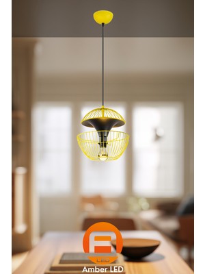 UltraMint Modern Sarı Tel Sarkıt E27 Uyumlu Şık Aydınlatma