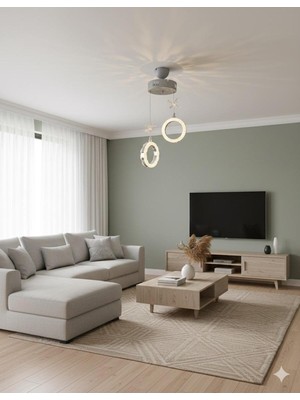 UltraMint 2'li Simit Kristal Gri Ledli Avize, Şık ve Modern Aydınlatma Parçası