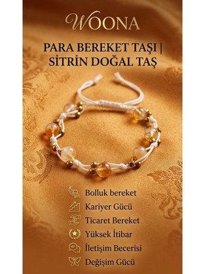 Woona Sitrin Taşı & Hematit Taşı Bolluk - Bereket & Kariyer Gücü & Şans Bilekliği Ayarlanabilir Özel Tasarım El Yapımı Kadın Bileklik