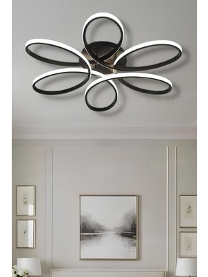 UltraMint Modern 60CM Siyah LED Plafonyer Avize, Şık ve Zarif Tasarım