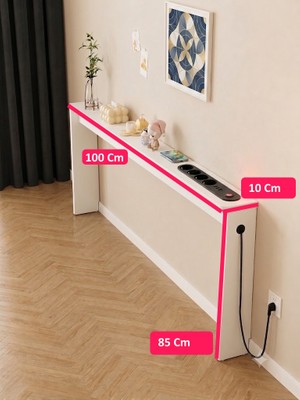 Trmuko Café Royale Vintage & Usb-Tech Konsol Raf - 3 USB + 4 Priz Girişli Mdf Koltuk Arkası Raf
