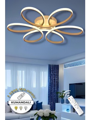 UltraMint Modern 60CM Eskitme Kumandalı Renkli Plafonyer LED Avize