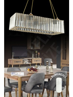 UltraMint Sonsuz Kare Eskitme 4’lü Yemek Masası ve Modern Taşlı Lüx Avize Seti