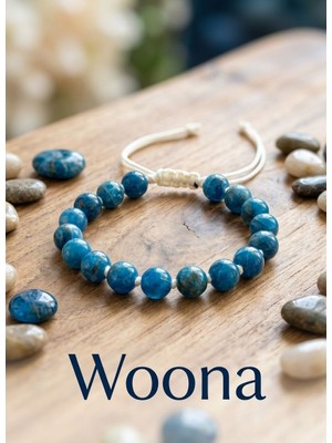Woona Apatit Taşı Doğal Taş & Odaklanma ve Içsel Motivasyon Ayarlanabilir El Yapımı Özel Tasarım Unisex Bileklik