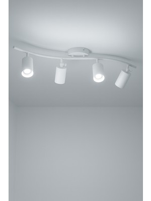 UltraMint Modern Beyaz Salon ve Mutfak Avizesi, 4'lü Spot Işık, Şık Tasarım