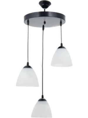 UltraMint Modern Spor Avize, Üçlü Opal Cam, 30 Cm, Şık ve Zarif Tasarım