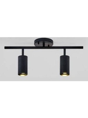 UltraMint Iki Parçalı Mat Siyah LED Spot ve Aplik Seti, Günışığı Ampullü
