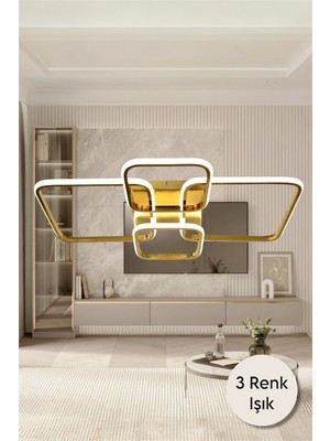 UltraMint Modern 4'lü Kare LED Avize, Salon ve Yatak Odası Için Şık Aydınlatma