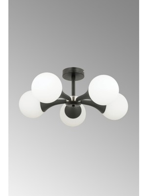 UltraMint Şık Siyah Beyaz Top Avize, 5'li Set, Modern ve Şık Tasarım