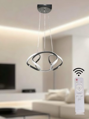 UltraMint Modern Siyah Drone LED Avize, Renkli Kumandalı ve Dimmerli Tasarım