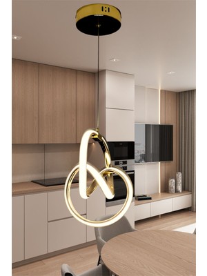 UltraMint Modern Gold Venüs Tek Renk LED Avize, Şık ve Parlak Tasarım
