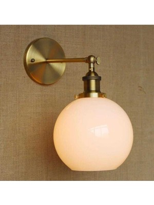 UltraMint Rustik Vintage Eskitme Opal Camlı Duvar Aplik Okuma Lambası