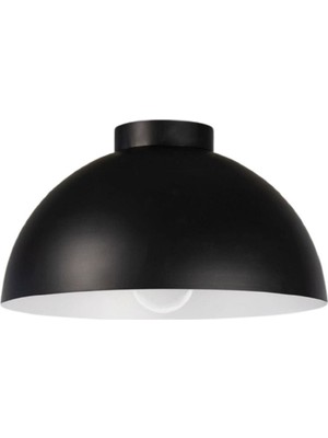 UltraMint 40 cm Siyah Metal Tavan Avize, Beyaz Iç Detay, Modern ve Şık Tasarım