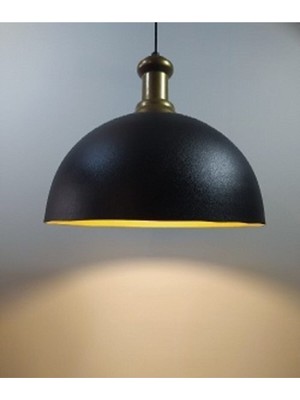 UltraMint 40 cm Retro Rustik Siyah ve Altın Metal Sarkıt Avize, Şık ve Zarif