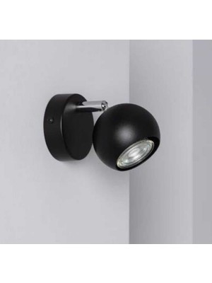 UltraMint Siyah Spot Tekli Küre LED Duvar Aplikü Gündüz Işığı 75CM