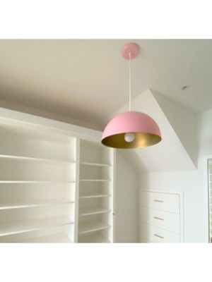 UltraMint Modern Spor Pembe Yatak Odası ve Çocuk Odası Sarkıt Avize 40 cm