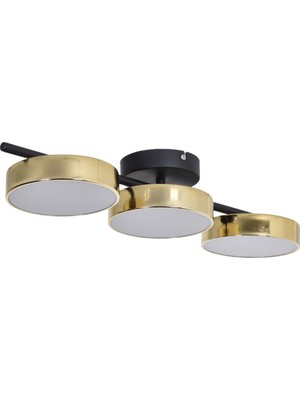 UltraMint Modern Beyaz Ledli Parlak Gold 3'lü Avize, Şık ve Şeffaf Tasarım
